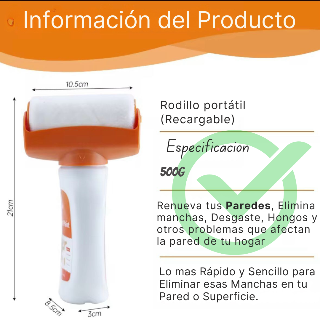 RODILLO PORTATIL CON PINTURA (RECARGABLE) 500ML