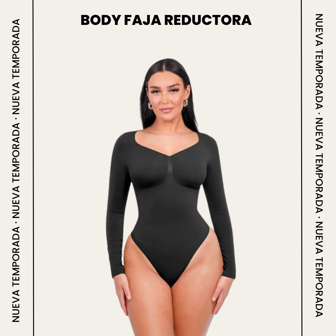 BODYSUIT MOLDEADOR MANGA LARGA. MOLDEA, COMPRIME Y LUCES BIEN