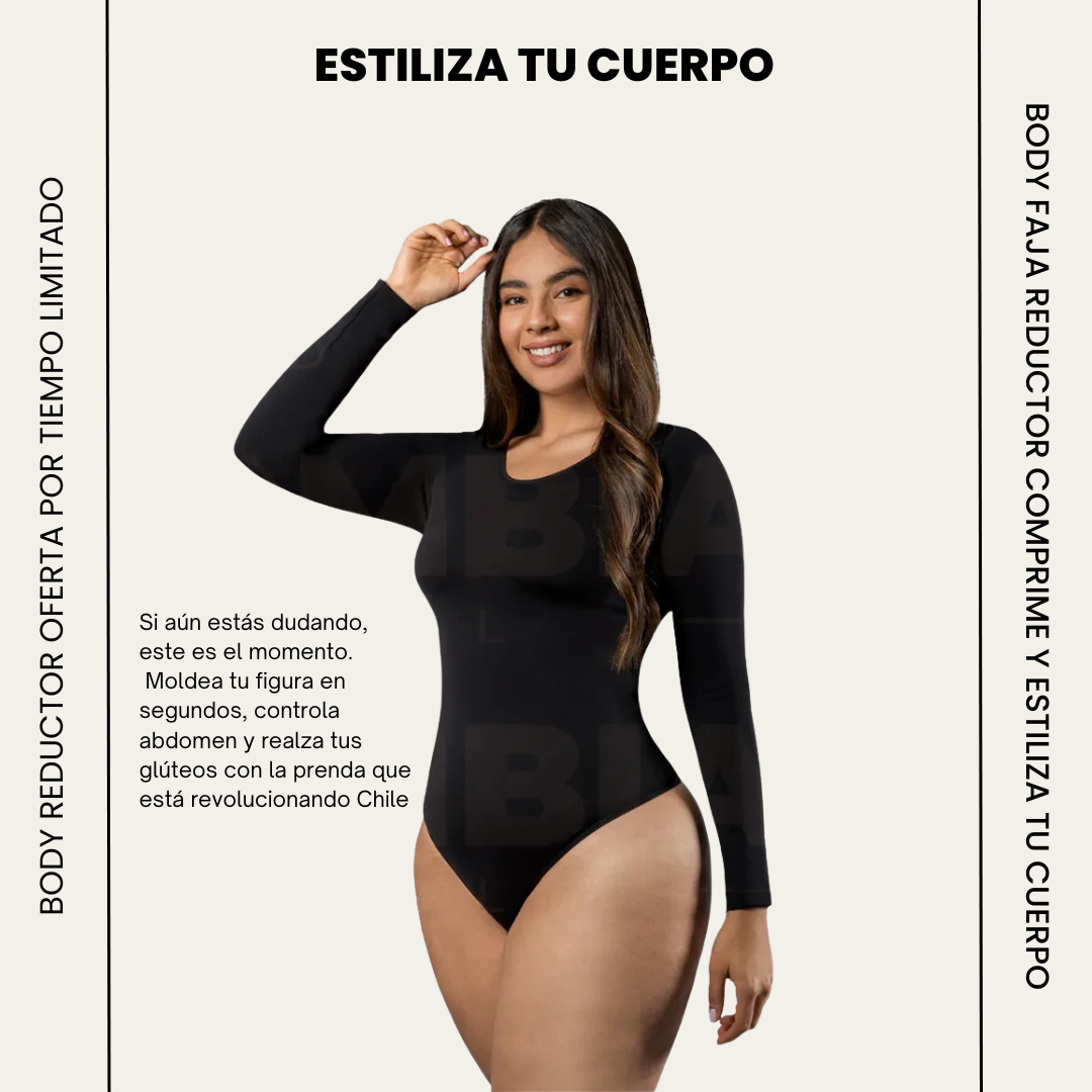 BODYSUIT MOLDEADOR MANGA LARGA. MOLDEA, COMPRIME Y LUCES BIEN