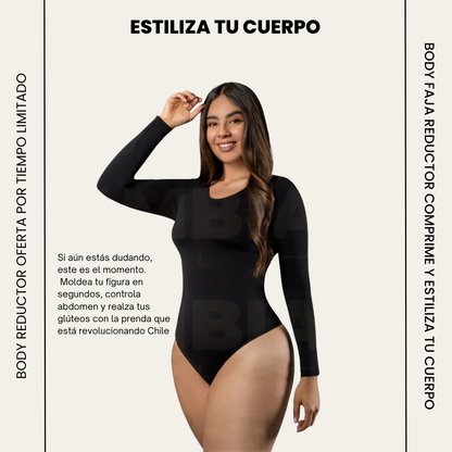 BODYSUIT MOLDEADOR MANGA LARGA. MOLDEA, COMPRIME Y LUCES BIEN