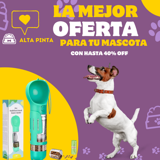 Botella Dispensadora 3 En 1 Para Mascota