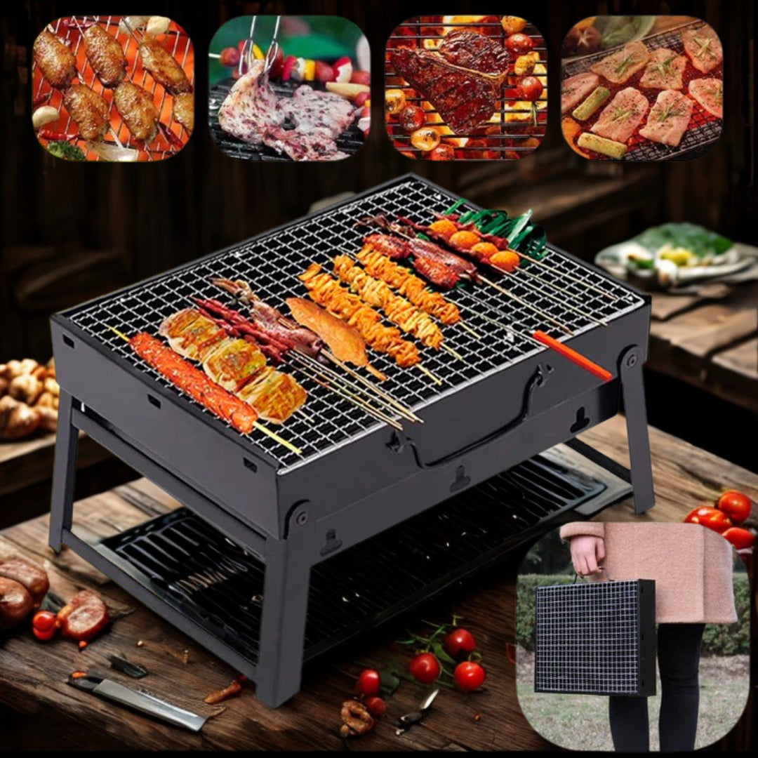 MINI PARRILLA DE ACERO INOXIDABLE LA FORMA MAS SENCILLA DE HACER TUS ASADOS AL AIRE LIBRE