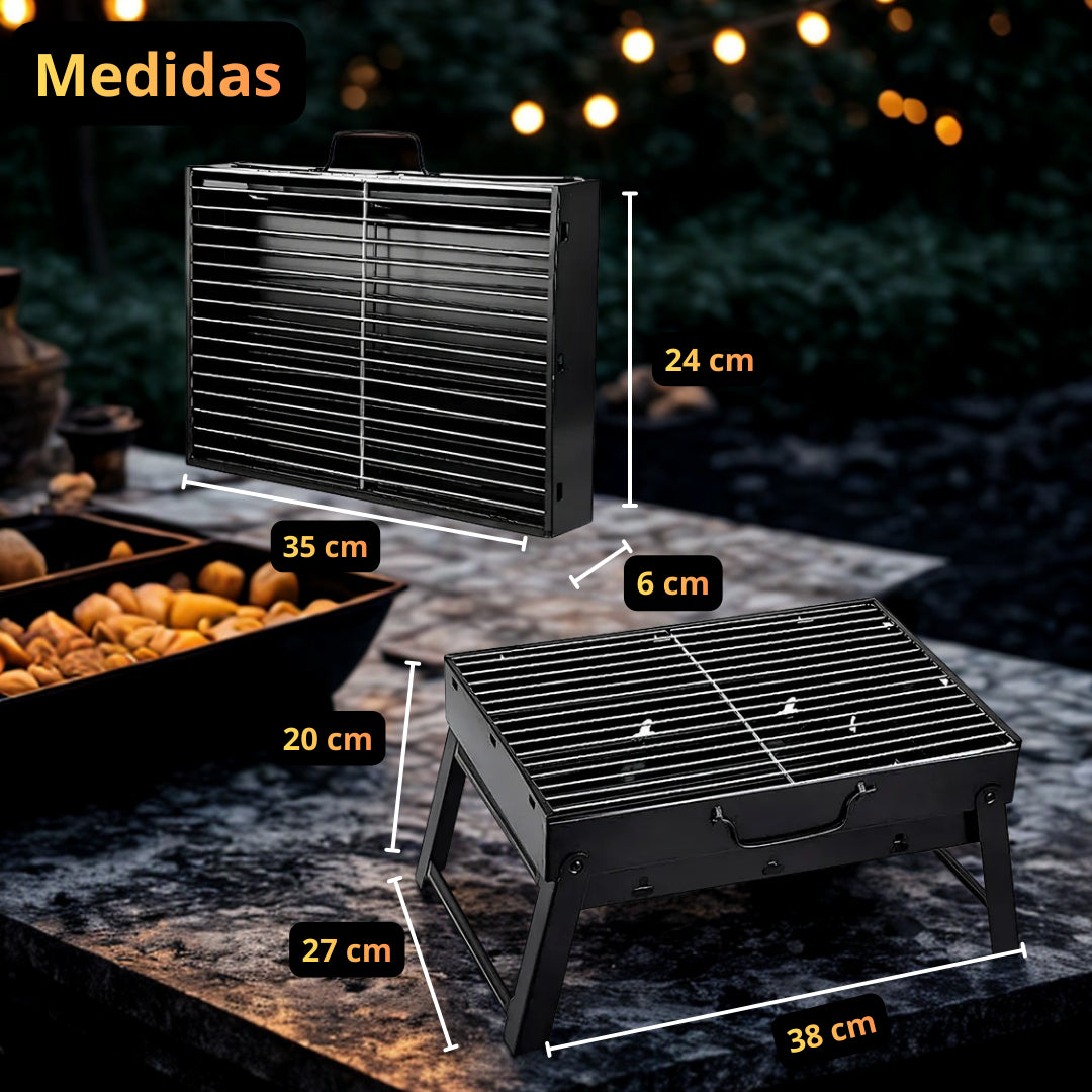 MINI PARRILLA DE ACERO INOXIDABLE LA FORMA MAS SENCILLA DE HACER TUS ASADOS AL AIRE LIBRE