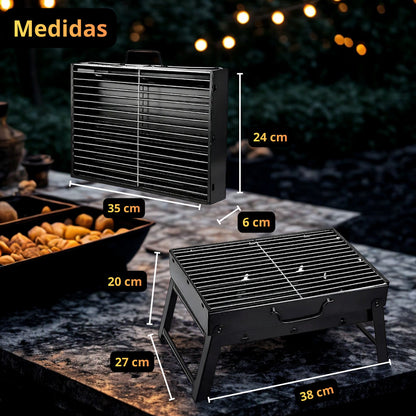 MINI PARRILLA DE ACERO INOXIDABLE LA FORMA MAS SENCILLA DE HACER TUS ASADOS AL AIRE LIBRE