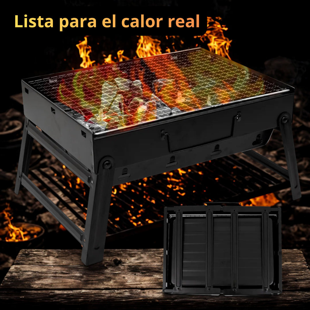 MINI PARRILLA DE ACERO INOXIDABLE LA FORMA MAS SENCILLA DE HACER TUS ASADOS AL AIRE LIBRE